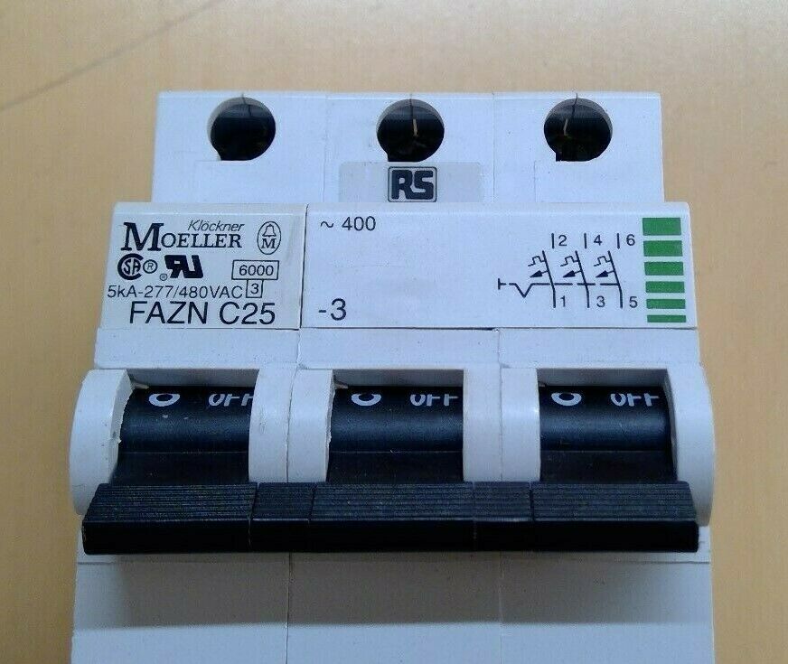 Klockner Moeller FAZN C25 -3 3 Pole Circuit Breaker                           4D