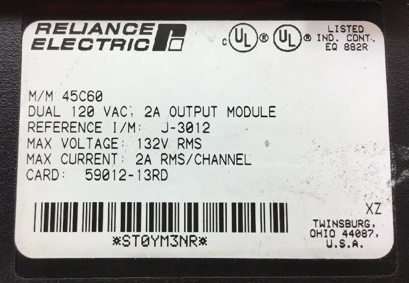 RELIANCE ELECTRIC AUTOMATE I/O CONTROLLER #45C1A W/CARDS (Lot of 2)        3E-14