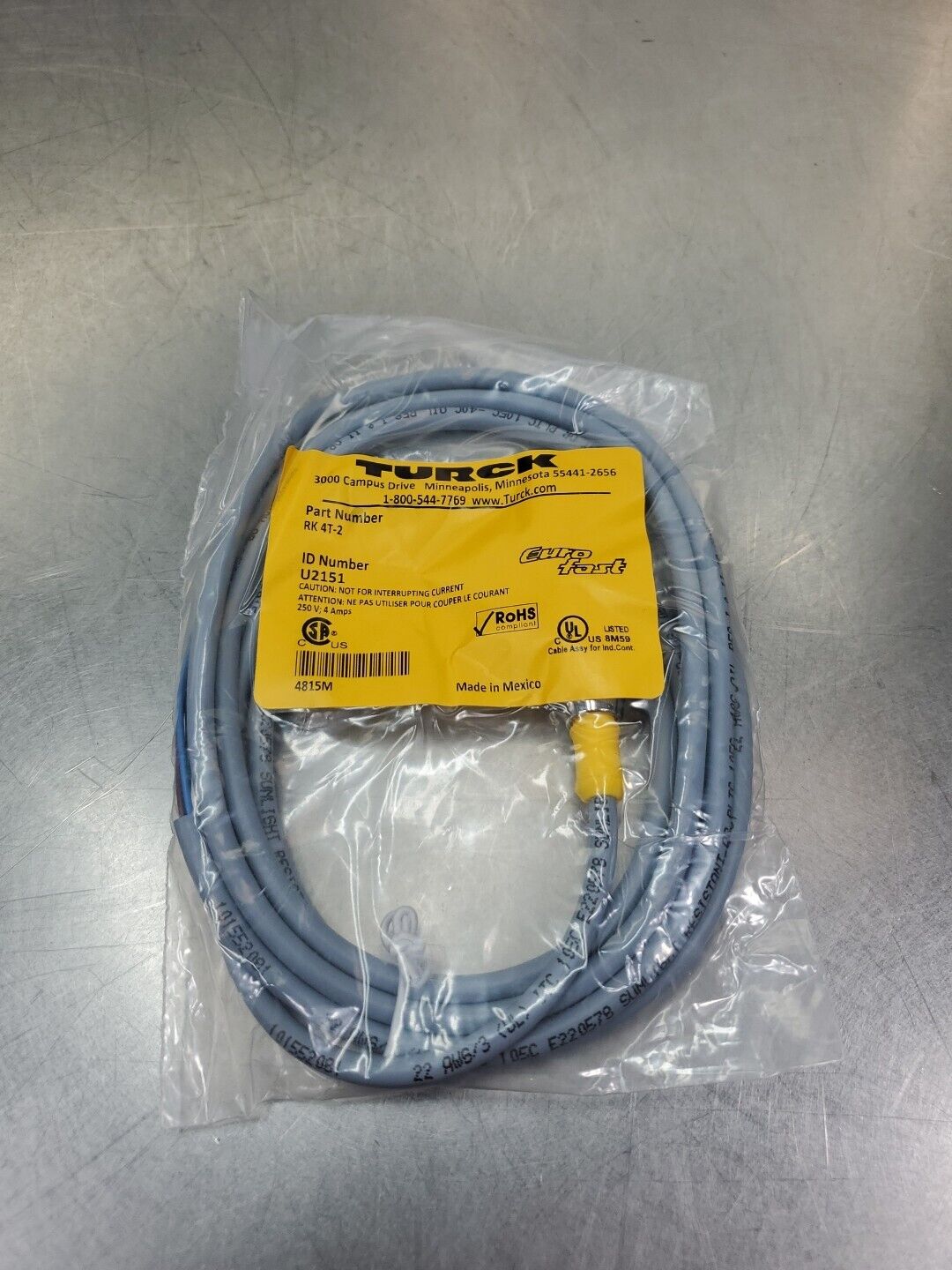 Turck Rk 9 Pin Cable TURCK RK 4T-2 (U2151) 250V 4A PLC Cable. 5D-16 – Palmetto Automation Inc.