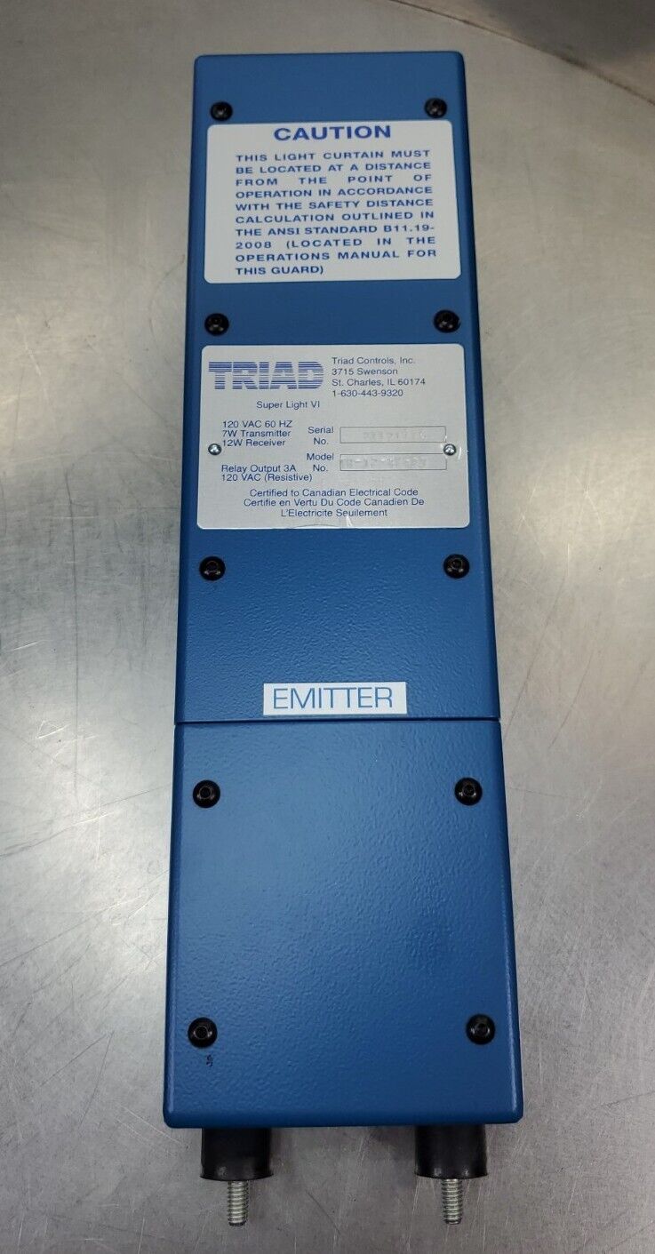 TRIAD TR-12-8K-20 Super Light VI Safety Curtain 120V 7W Transmitter.          6E