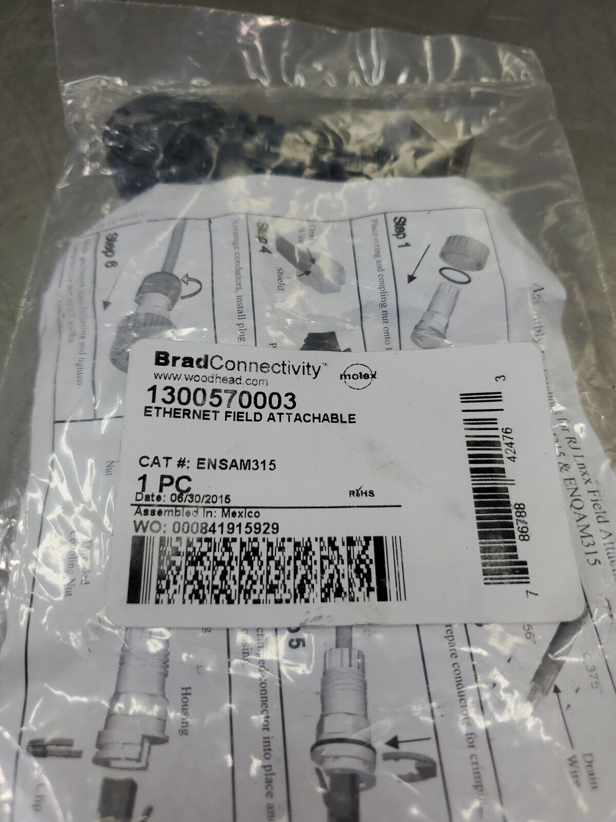 BradConnectivity Ethernet Field Attachable 1300570003 CAT # ENSAM315.       3D-1