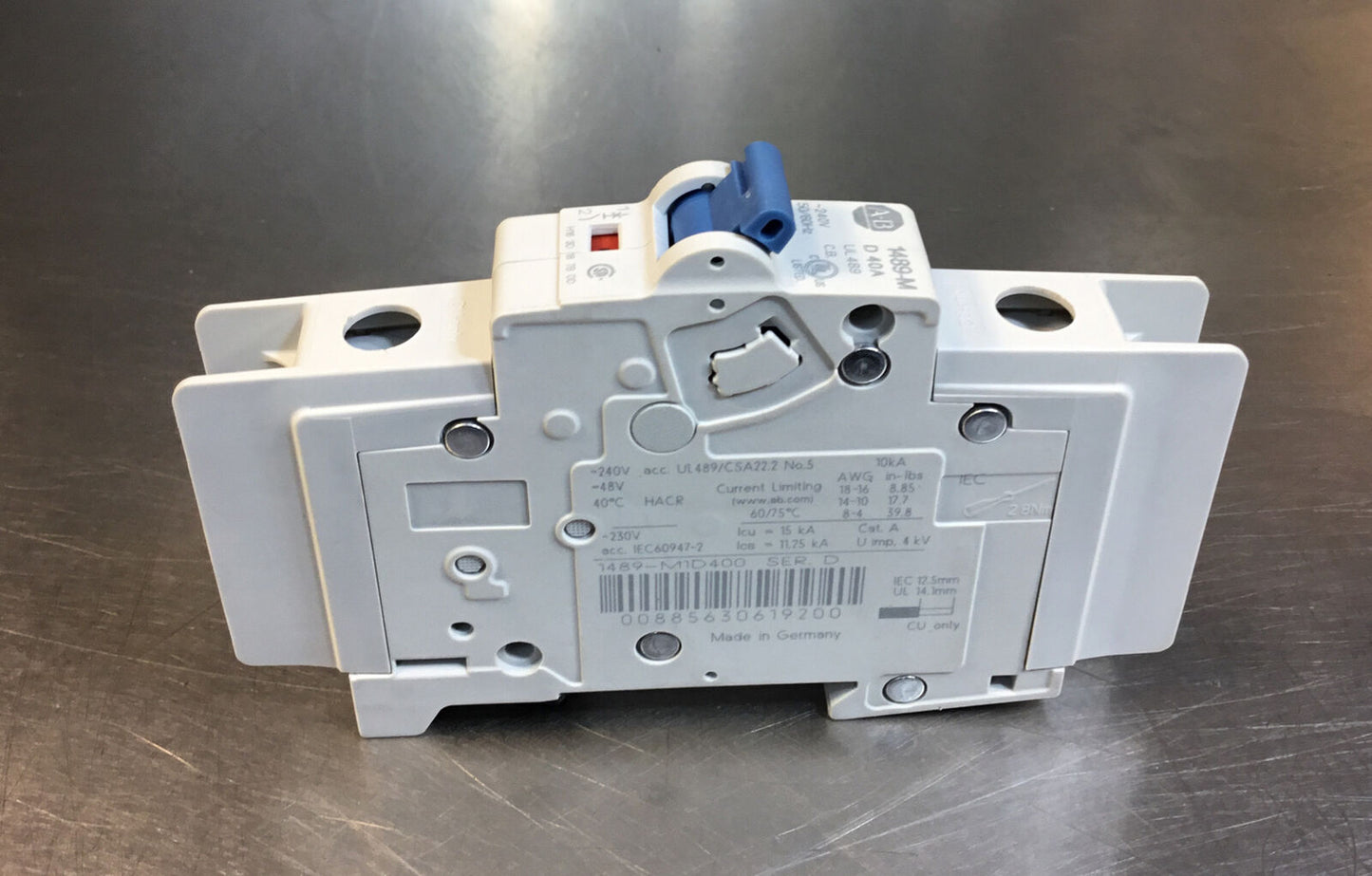 Allen Bradley  1489-M1D400  /D  1 Pole D Curve, 40A Circuit Breaker     4C