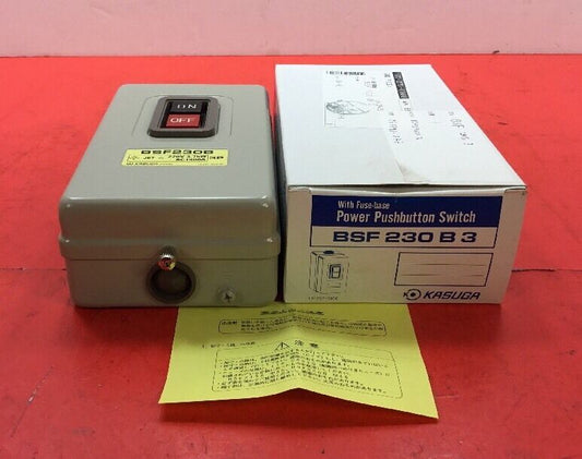 KASUGA BSF-230-B-3 Power Push button Switch With Fuse Base.   4A