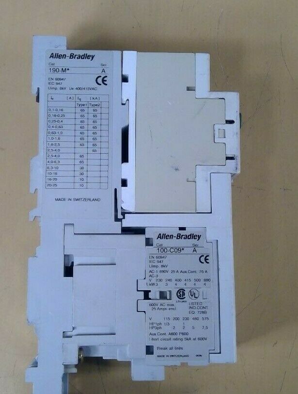 Allen-Bradley 140-mn-1000 w/ 190-M* , 100-C09* , 140-A210                   4E-7