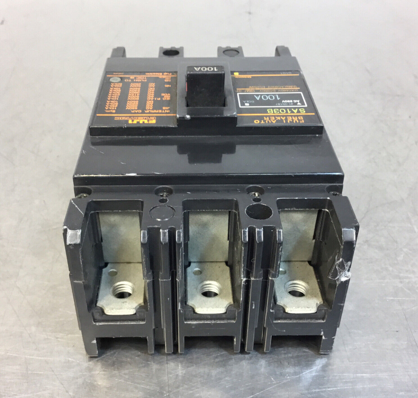FUJI ELECTRIC SA103B 100A Auto Breaker 3 Pole     4F