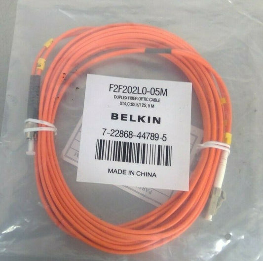 Belkin F2F202L0-05M Duplex Fiber Optic Cable ST/LC;62.5/125; 5M               5E