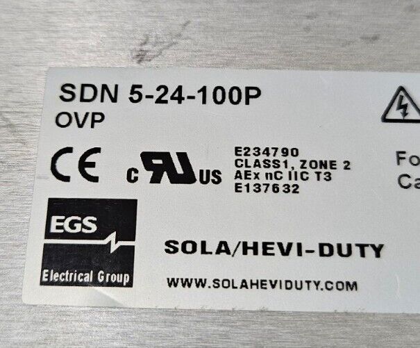 Sola SDN-5-24-100P Switching Power Supply                                  4E-19