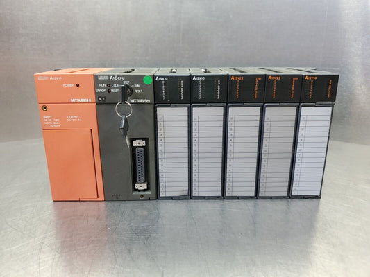 Mitsubishi A1S35B PLC Base Unit w/ 7 Modules - See Description.            3B-20