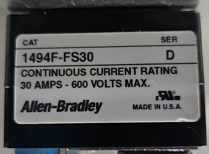 Allen-Bradley 1494F-FS30 SerD Fuse Holder 30 Amp 600V.                  Loc4C-18
