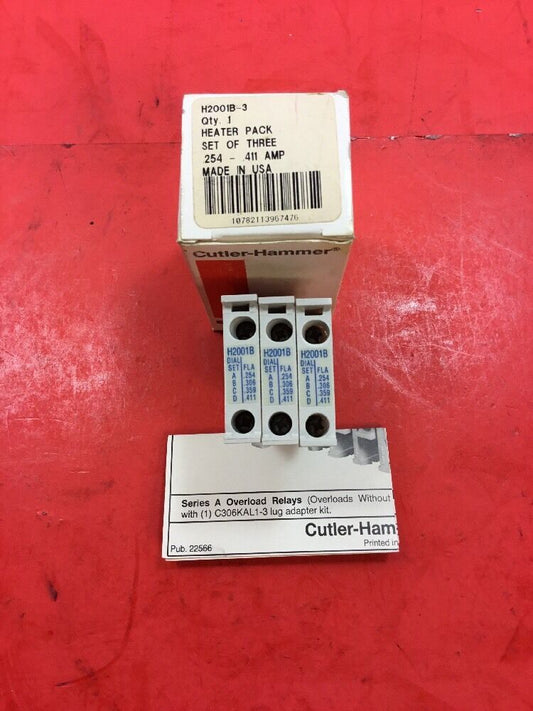Cutler Hammer H2001B-3 Heater Pack Set Of 3 .254-.411A.     4A
