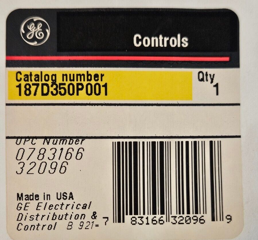 GE 187D350P001 Contactor/Starter Replacement Part.                      Loc4D-17