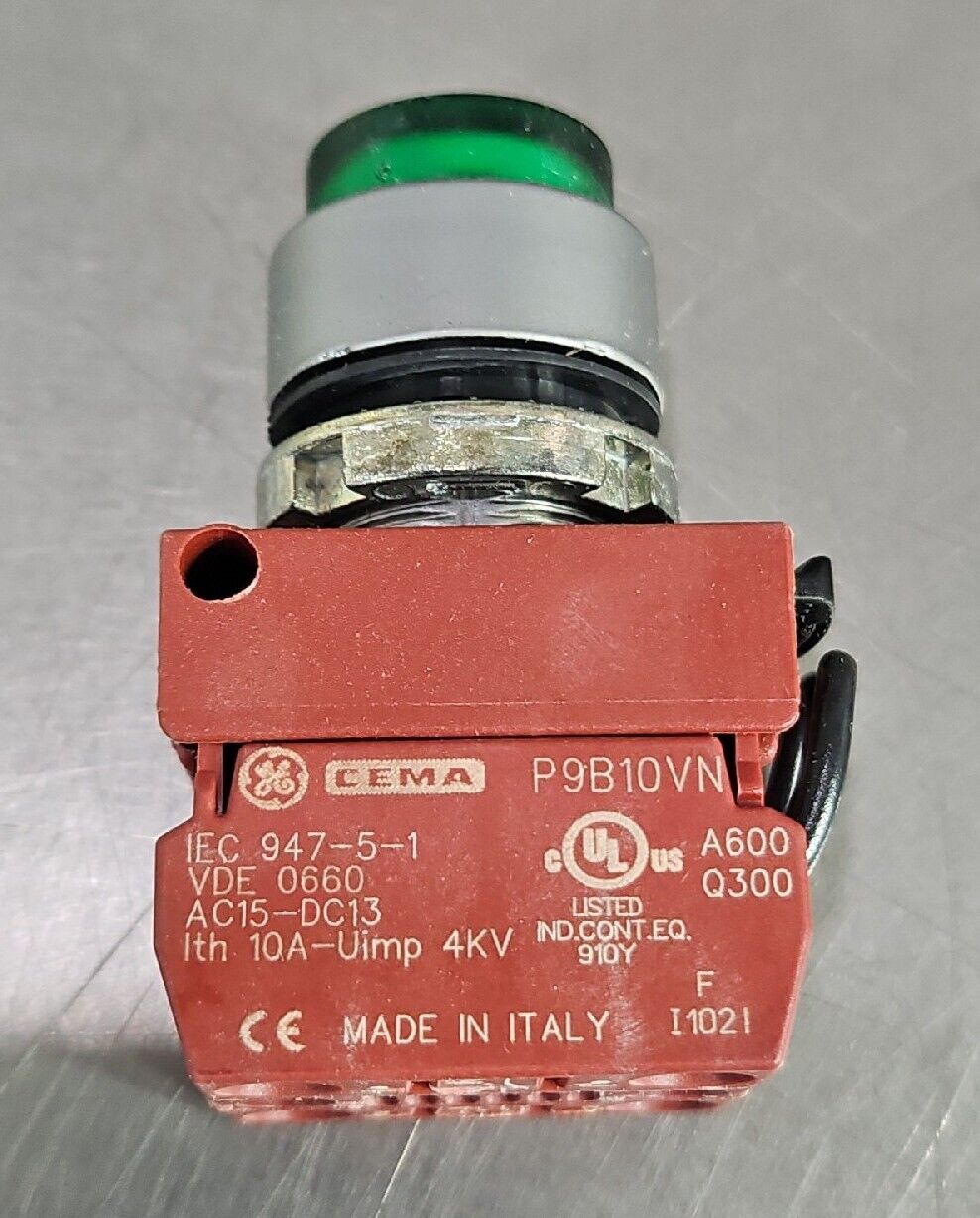 GE P9MPNGGN10N0 Yellow Lens Pushbutton Switch.                          Loc 4E-3
