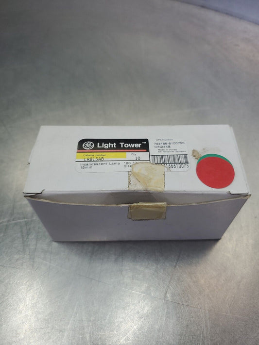 GE LRB15AB LIGHT TOWER, QTY 10, 120V 15MM CLEAR INCANDESCENT LAMP.          4A-3