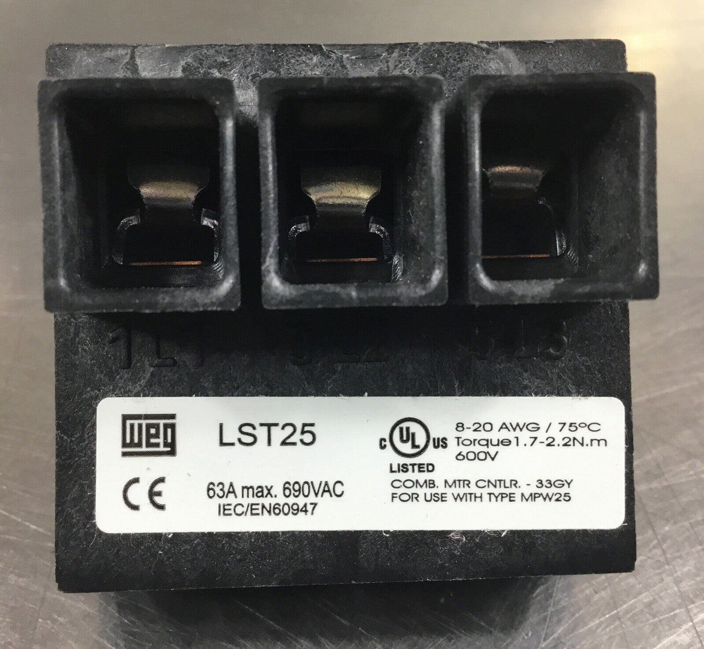 WEG  LST25  Terminal Block 3 Pole 63A Max 690 VAC      4H