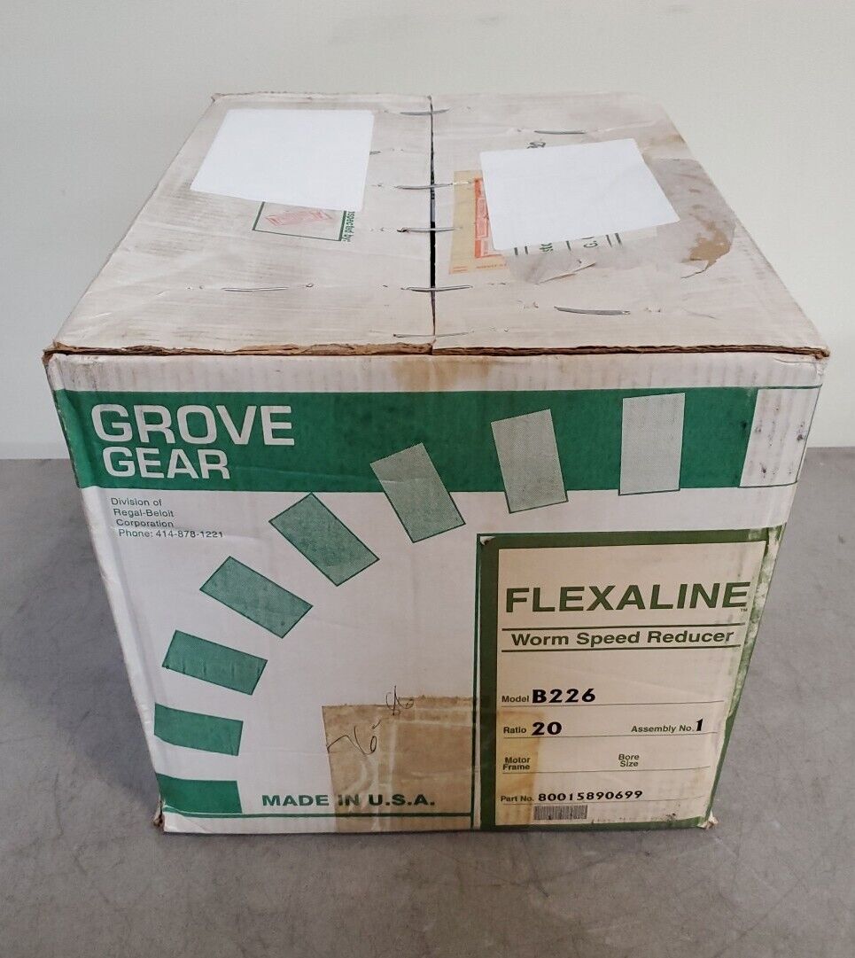 GROVE GEAR B226 20:1 RATIO WORM SPEED REDUCER.                             4F-34