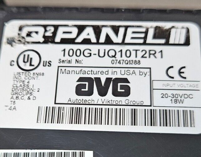 Uticor AVG Q2 100G-UQ10T2R1. Panel Operator Interface.      Loc 2D