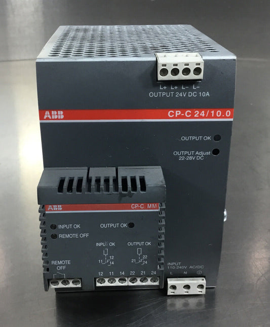 ABB  CP-C24/10.0  1SVR427025R0000 Power Supply In: 110-240VAC Out: 24VDC 10A. 4G