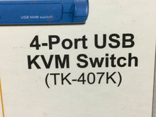 Load image into Gallery viewer, TRENDnet TK-407K 4-port USB KVM Switch Kit (Plus 4 x KVM Cables) &amp; Software   3B
