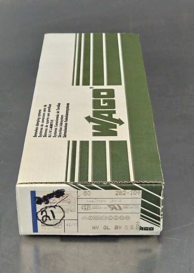 WAGO 282-104 Screwless Clamping Systems. Box with 21.                   Loc 3D-3