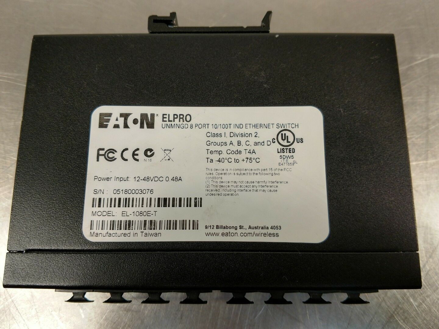 EATON ELPRO 1080E-T Ethernet Switch 8-port 3C