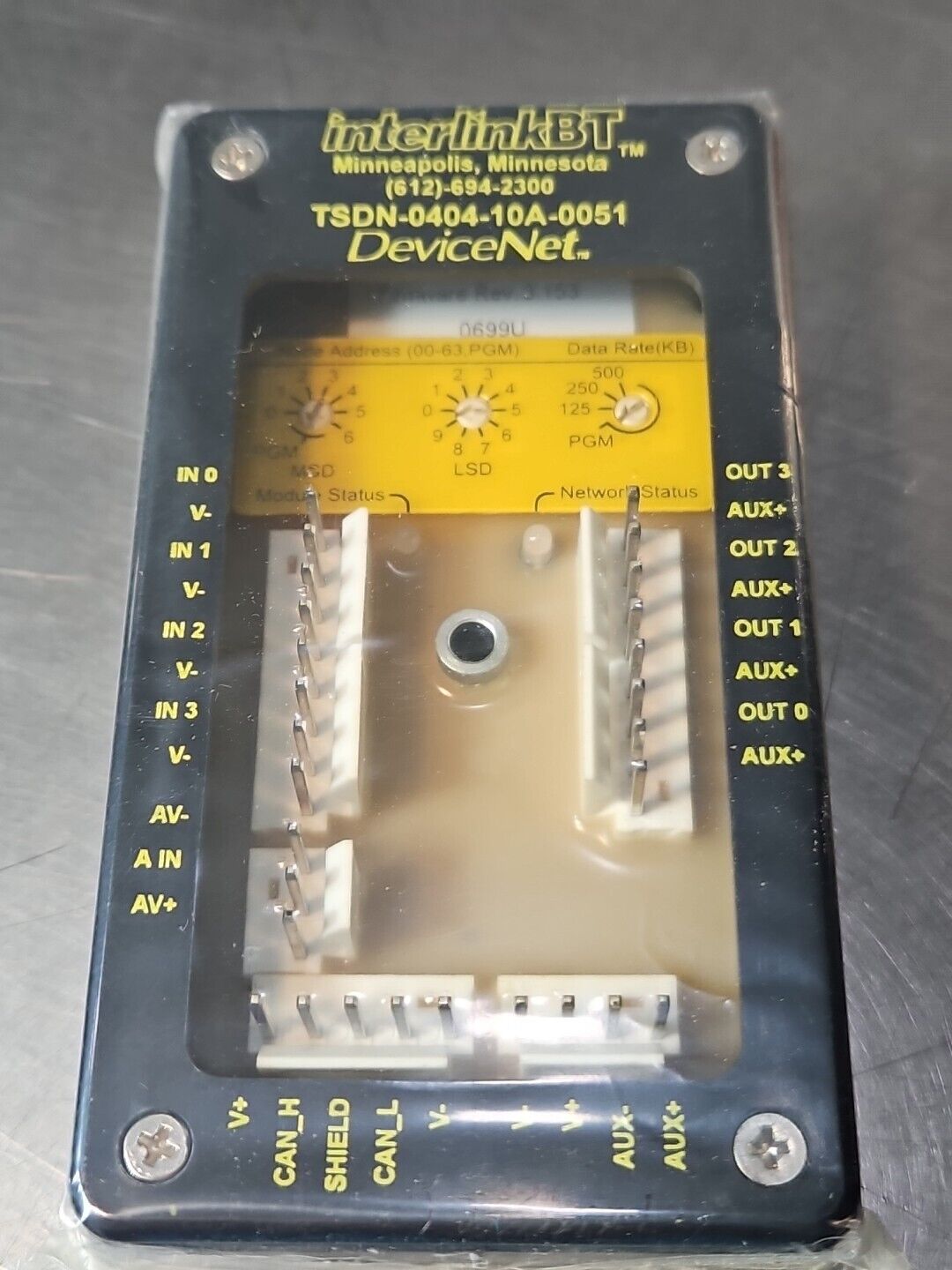 INTERLINKBT TSDN-0404-10A-0051 DEVICENET NETWORK MODULE.    Loc3C22
