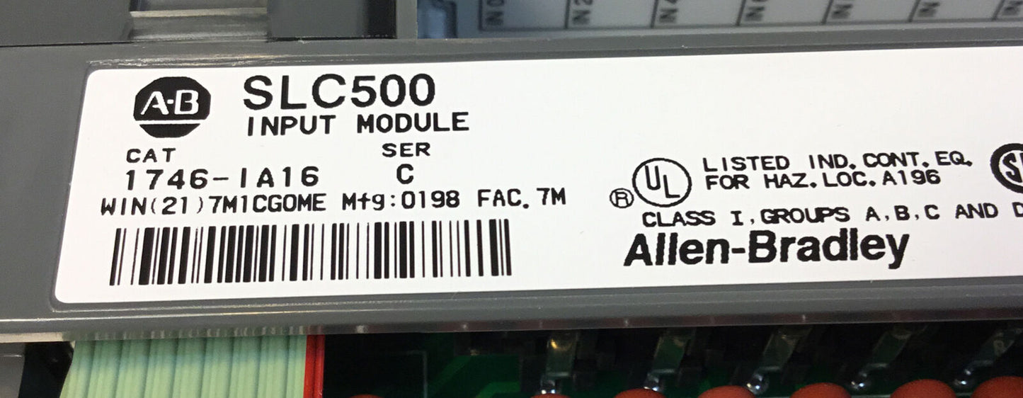 Allen-Bradley SLC 500 1746-IA16 Series C Input Module                      3D-15