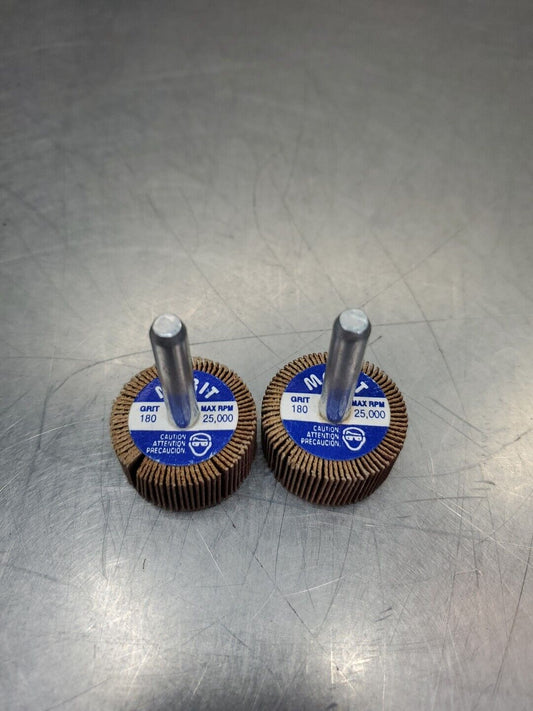 Merit Micro Mini Flap Wheel 3/4" x 3/16" x 1/8" 180 Grit - Lot of 2.       5E-16