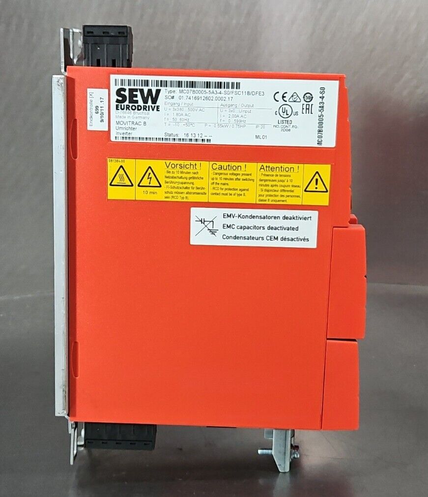 SEW EURODRIVE MC07B0005-5A3-4-S0 Movitrac B Drive                             1D