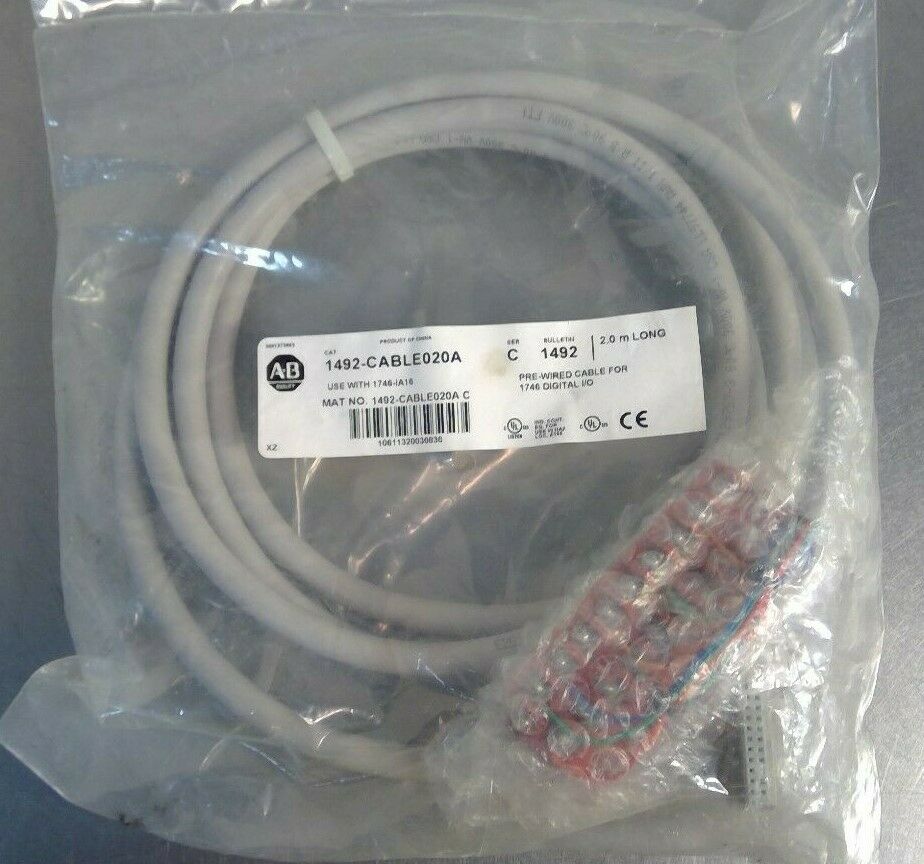Allen-Bradley 1492-CABLE020A Ser C Pre-Wired Cable for 1746 Digital I/O 2.0m  5E