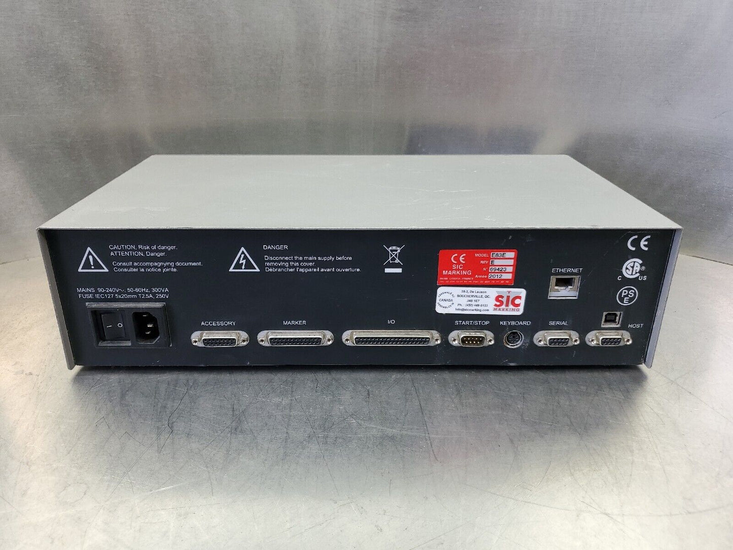 SIC Marking Model E83E Rev. E Controller Input Module.                        2C