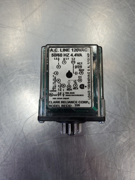 CLARK RELIANCE RECID-23 RELAY, 120VAC 4.4VA.                               4D-21