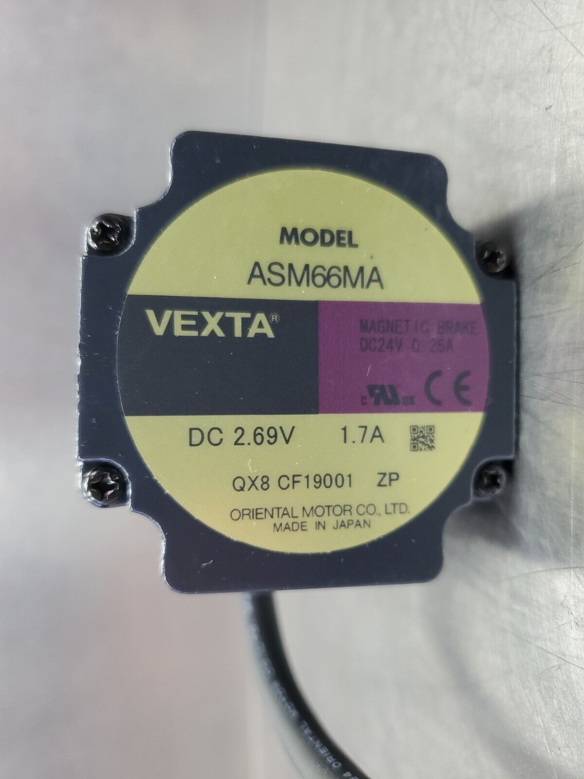 Oriental Motor Co. ASM66MA VEXTA DC 2.69V 1.7A Motor.                      5D-13