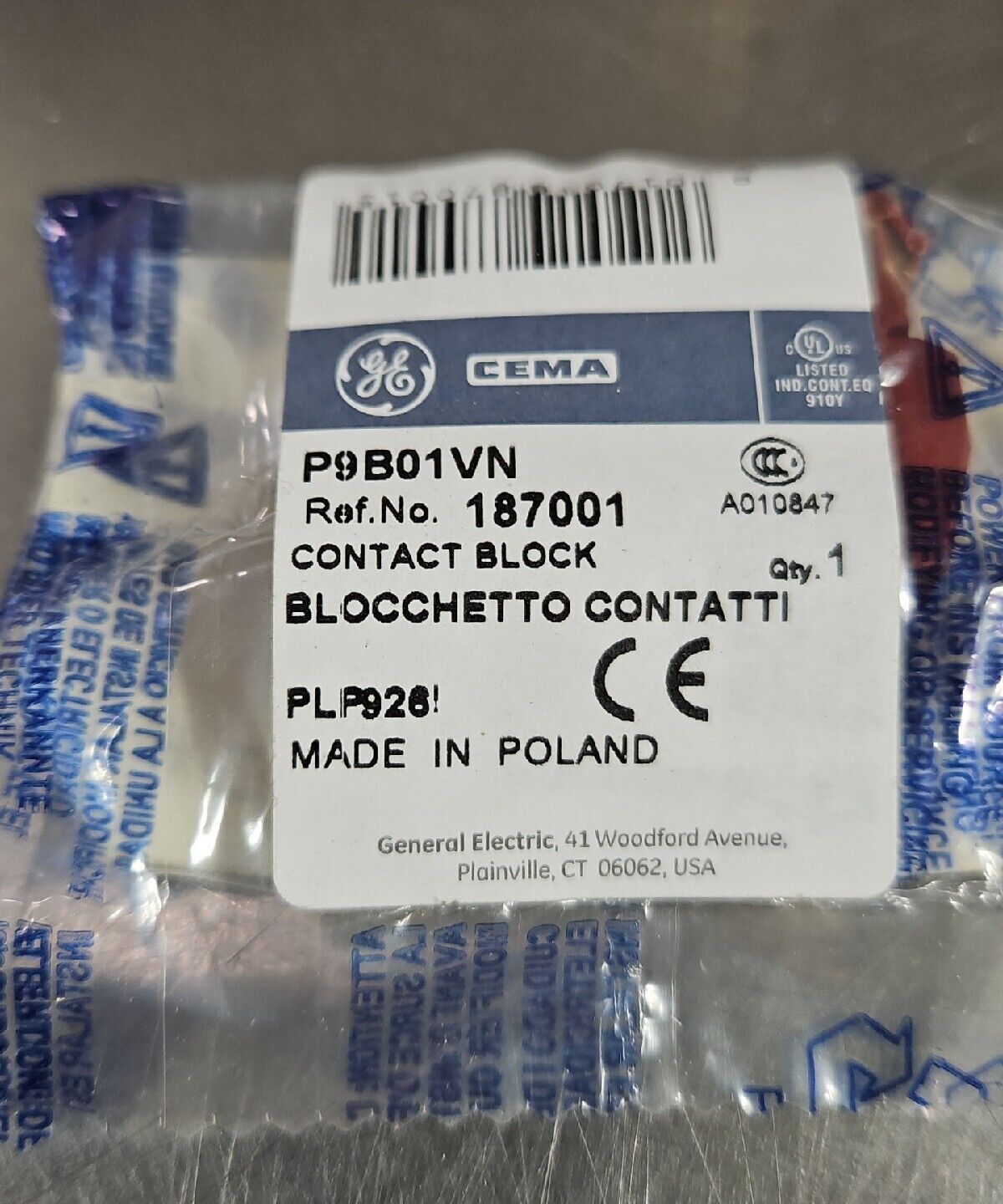 GE P9B01VN Contactor Modules - QTY 9                                    Loc 4E-5