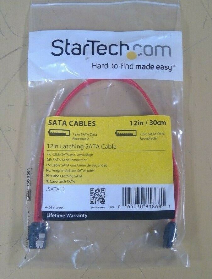 StarTech LSATA12 - 12in Latching SATA Cable                        5D