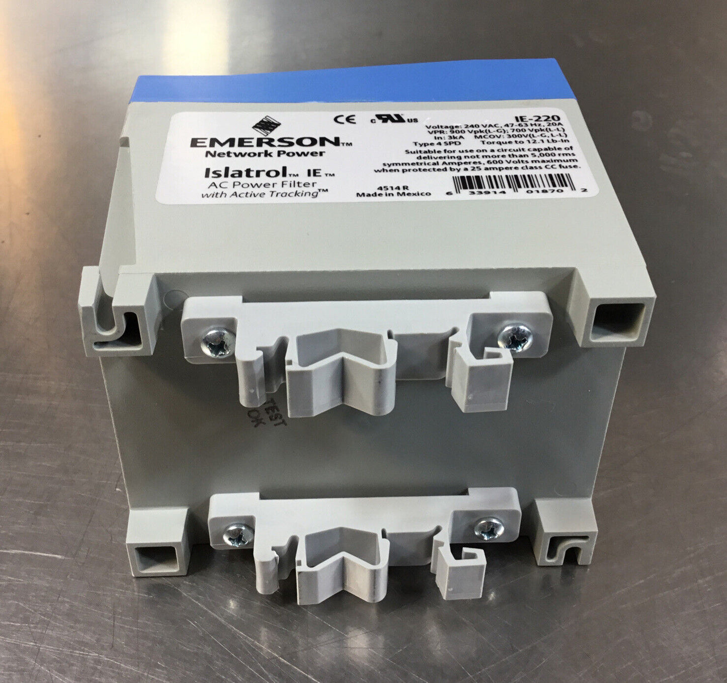 EMERSON ISLATROL  IE-220  AC POWER FILTER 240 VAC  47-63HZ 20A   4C