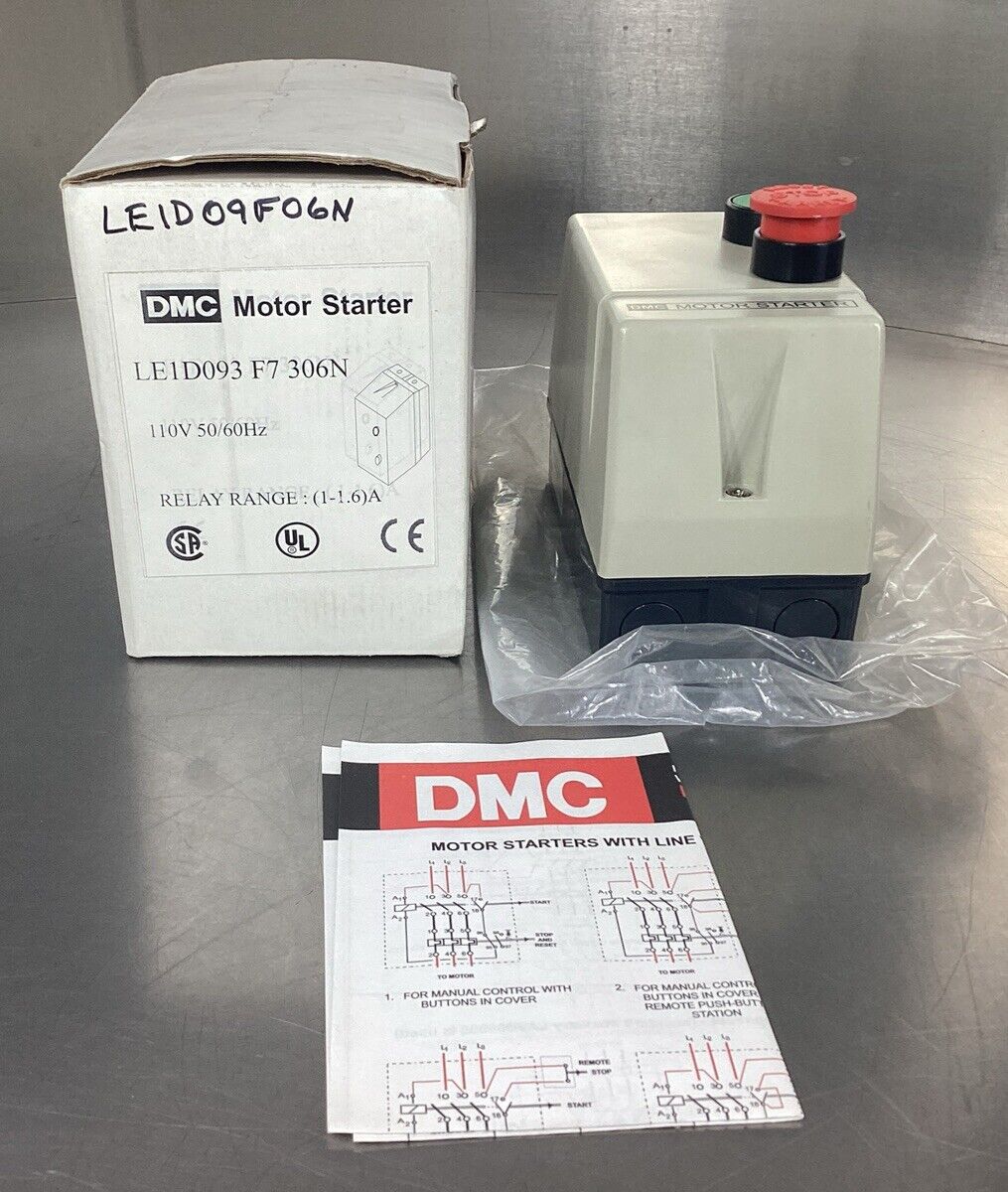 DMC LE1D093-F7-3006N  Motor Starter 110V Relay Range 1-1.6A       4D-29