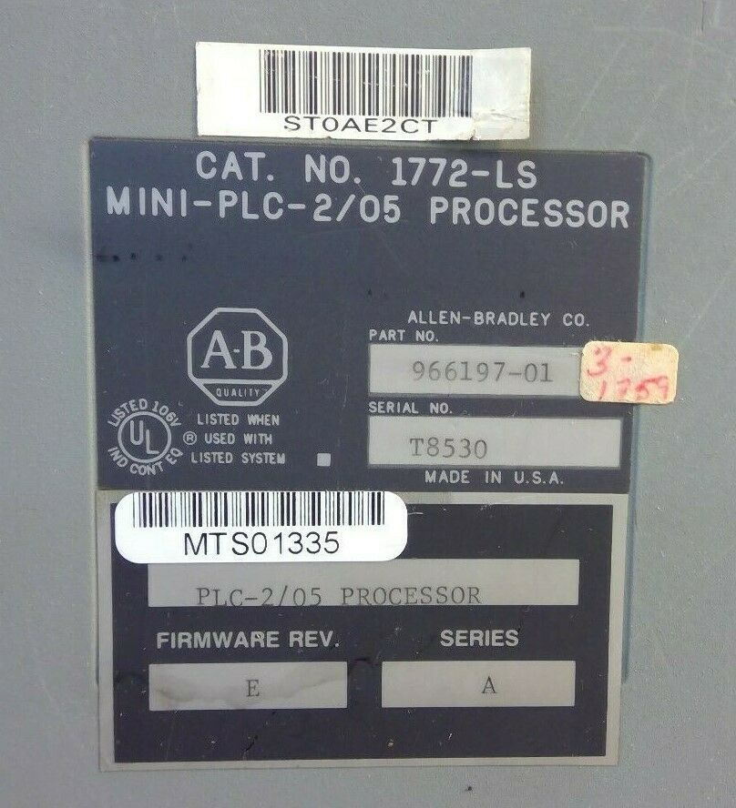 Allen-Bradley 1772-LS Series A - MINI-PLC-2/05 Processor                   3D-11