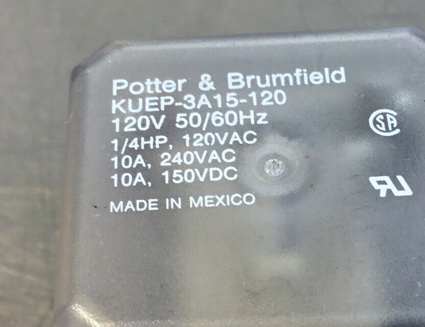 Potter & Brumfield, KUEP-3A15-120, 120V, 50/60hz, Relay    4C