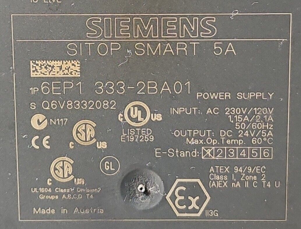 Siemens 6EP1 333-2BA01 SITOP Power Supply.                            Loc4C-19