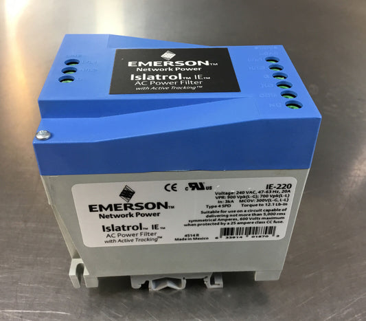 EMERSON ISLATROL  IE-220  AC POWER FILTER 240 VAC  47-63HZ 20A   4C