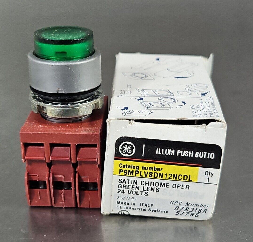 GE P9MPNGGN10N0 Yellow Lens Pushbutton Switch.                          Loc 4E-3