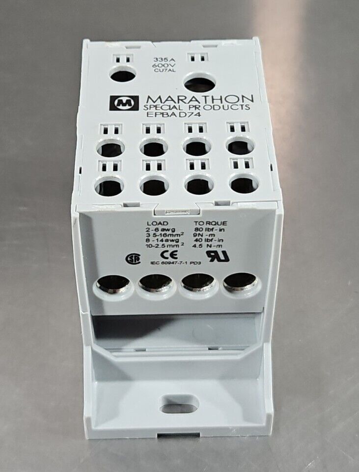 Marathon EPBAD74 Distribution Block, 335A, 600V.                           4C-22