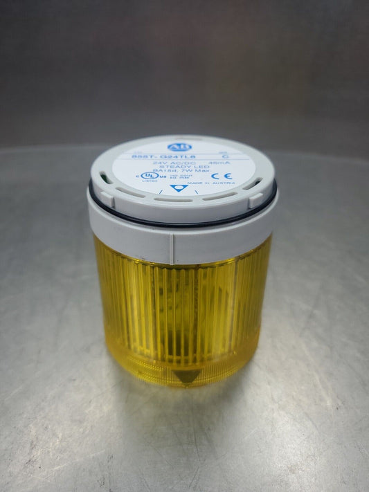 Allen-Bradley 855T-G24TL8 Series-C, Yellow, Steady LED Stack Light.        3E-17
