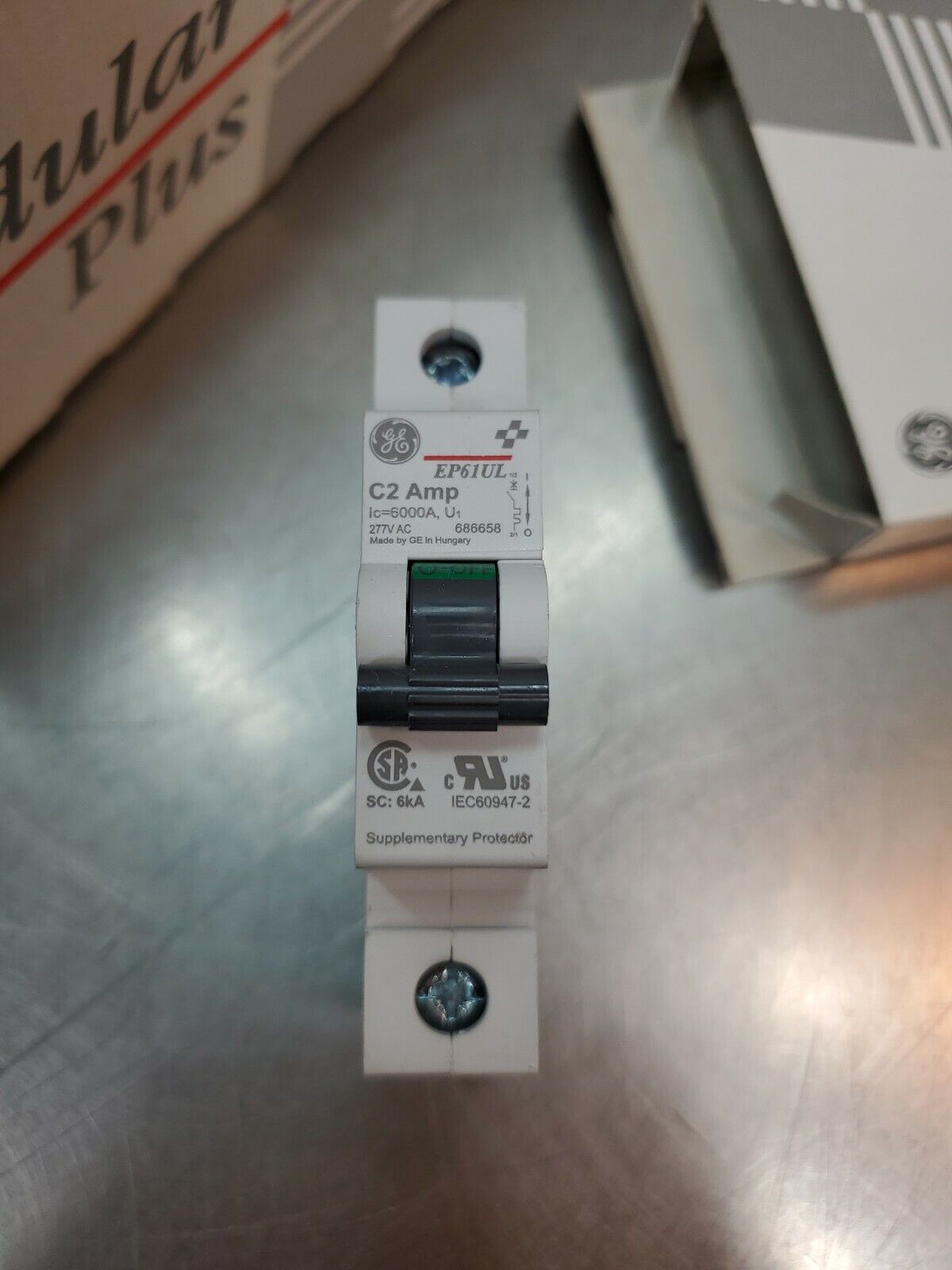 GE EP61ULC02 C2 Amp 6kA 277VAC Supplementary Protector (EP61UL)           STC2