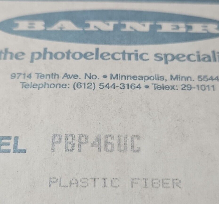 BANNER PBP46UC DIFFUSE REFLECTIVE.   Loc5D12