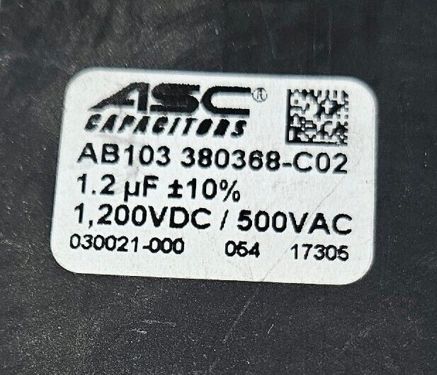 ASC CAPACITOR А103 380368-C02.                                         Loc 4A-27