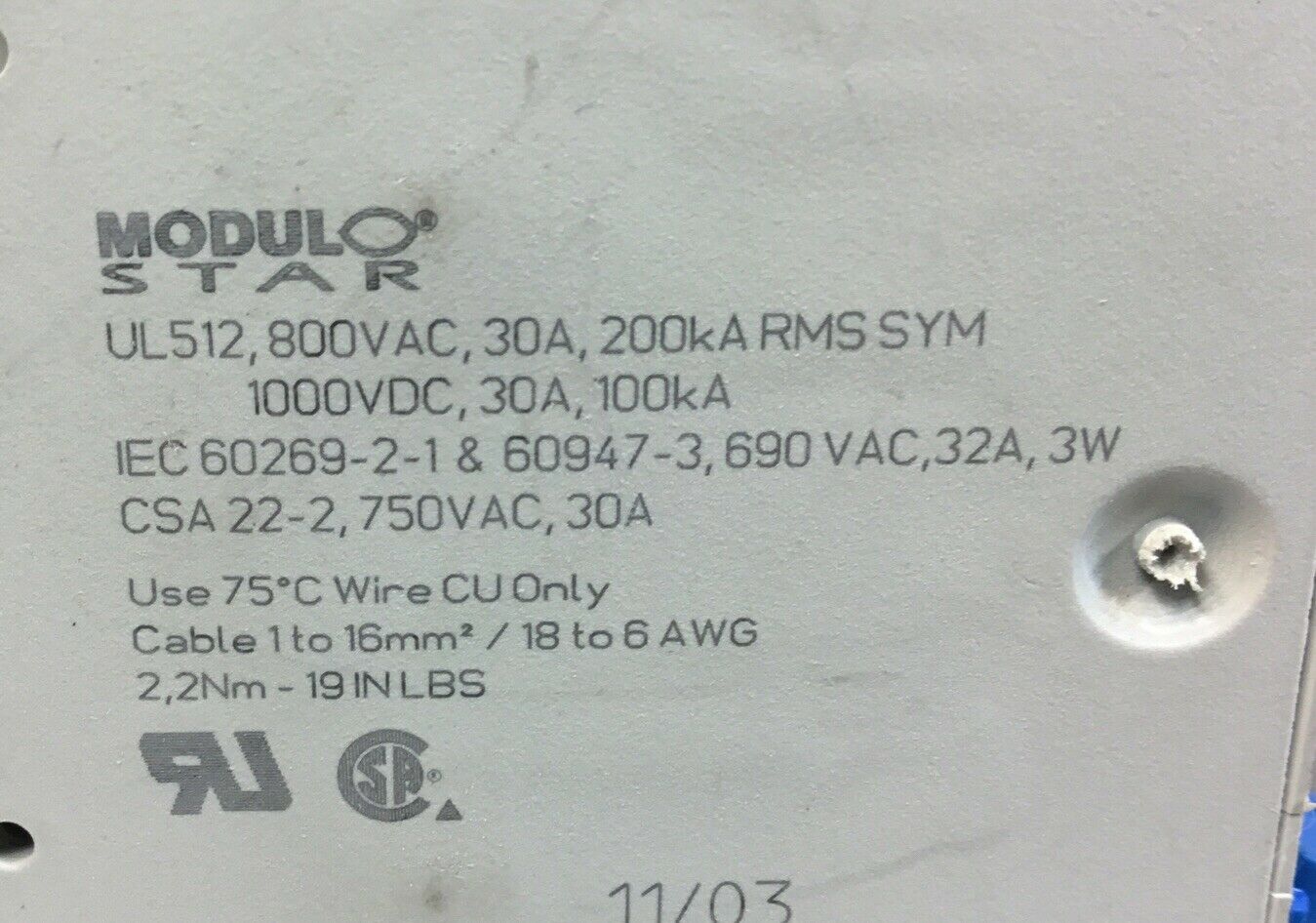 Ferraz Shawmut US 101 Fuse Holder w/ FWC-32A10F Fuse.    4D