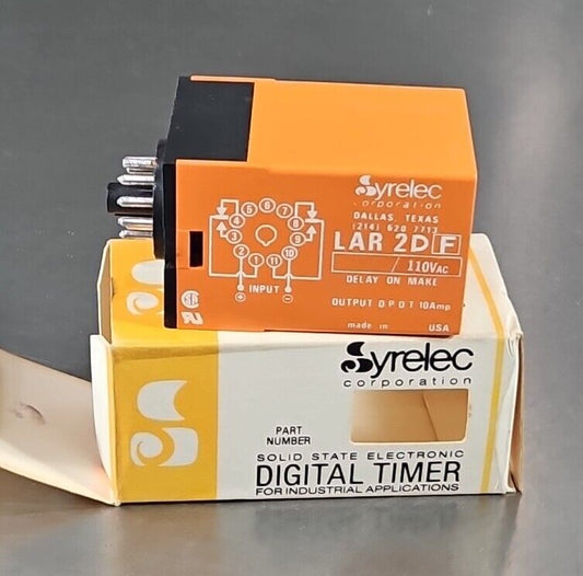 SYRELEC LAR2DF110 TIME DELAY RELAY.                                    Loc4E-18
