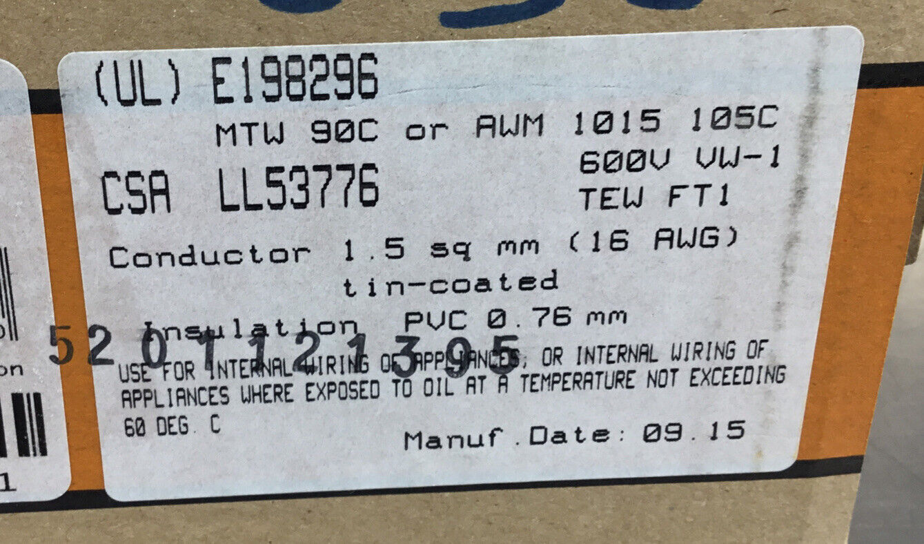 Lapp Kabel X07V-K 1X1.5 TINNED BLUE-WHITE  Wire    6B-1