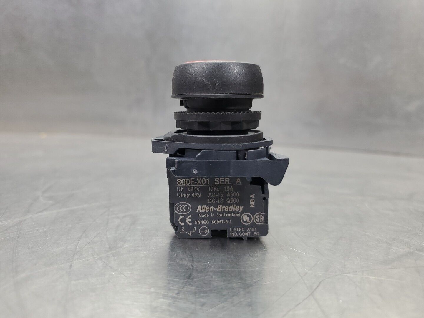 Allen-Bradley 800F-X01 Ser.A. Red Pushbutton Switch                   4E-24